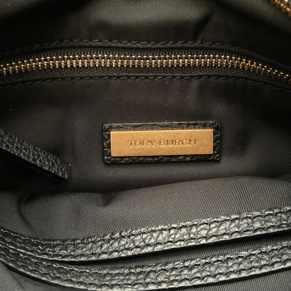 NEW Tory Burch Devon Black Pebble Leather Crossbody Bag NWOT - Picture 10 of 12